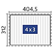 Biohort Lamellenpavillon Gr. 4 (B x T: 404,5 x 312 cm, Weiß, Material Gestell: Stahl) | BAUHAUS