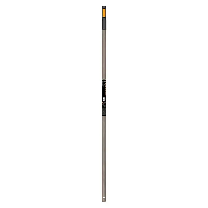 Fiskars OneClick Holzstiel - Passend für: Fiskars Quikfit Stecksystem, 140 cm - Produktaufnahme einer wiederverwendbaren Wasserflasche aus Edelstahl mit gelbem Deckel, ideal für unterwegs.