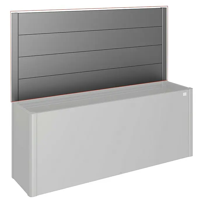 Biohort Sichtschutzelement - Passend für: Biohort Hochbeet 4x1, B x H: 398 x 91 cm, Dunkelgrau-Metallic - Die moderne Pflanzbox mit grauer Wandverkleidung ist die ideale Ergänzung für jeden Außenbereich. Stilvolles Design für Garten und Terrasse.