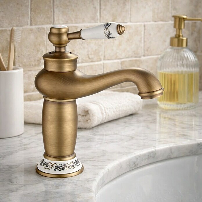 Rousseau Grifo de lavabo Marple (Bronce viejo, Satinado) | BAUHAUS
