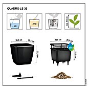 Lechuza Pflanzkasten Quadro Premium (Außenmaß (L x B x H): 35,5 x 35,5 x 32,5 cm, Kunststoff, Weiß) | BAUHAUS