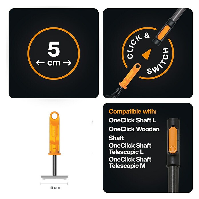 Fiskars OneClick Doppelhacke (Anzahl Zinken: 3 Stk.) | BAUHAUS