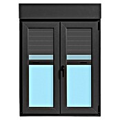 Ventana de PVC practicable-oscilobatiente (100 x 138 cm, Derecha, Gris grafito, Con persiana de PVC y mosquitera) | BAUHAUS