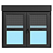 Ventana de PVC practicable-oscilobatiente (140 x 118 cm, Derecha, Gris grafito, Con persiana de PVC y mosquitera) | BAUHAUS