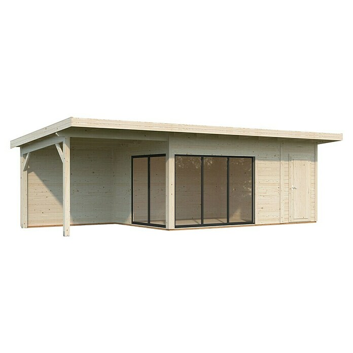 Palmako Caseta de jardín Andrea Slide Plus (Medidas ext. (An x Pr): 855 x 404 cm, Madera, Natural) | BAUHAUS