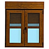 Ventana de PVC practicable-oscilobatiente (105 x 118 cm, Derecha, Marrón, Con persiana de PVC y mosquitera) | BAUHAUS