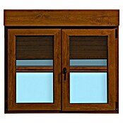 Ventana de PVC practicable-oscilobatiente (140 x 118 cm, Derecha, Marrón, Con persiana de PVC y mosquitera) | BAUHAUS