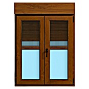 Ventana de PVC practicable-oscilobatiente (100 x 138 cm, Derecha, Marrón, Con persiana de PVC y mosquitera) | BAUHAUS