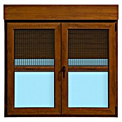 Ventana de PVC practicable-oscilobatiente (140 x 138 cm, Derecha, Marrón, Con persiana de PVC y mosquitera) | BAUHAUS