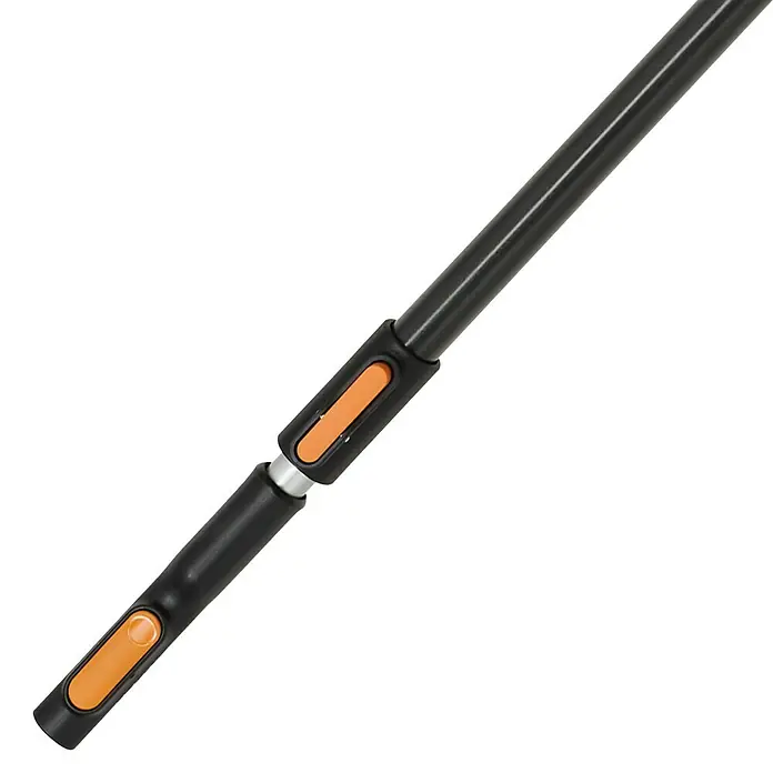 Fiskars OneClick Teleskopstab - 219,6 cm - 400 cm, Aluminium - Verstellbarer Staubsaugerrohr mit orangefarbenen Knöpfen, ideal für eine flexible Reinigung verschiedener Oberflächen im Haushalt.