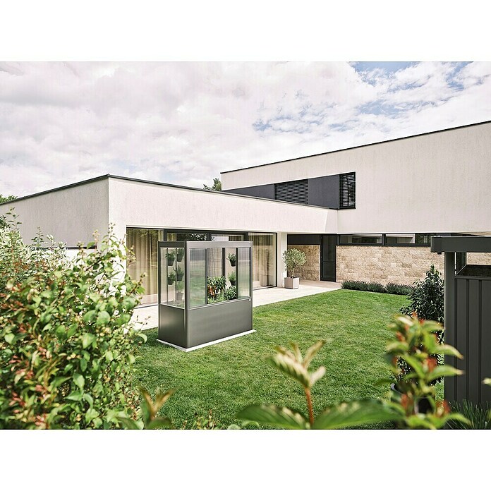 Biohort Florentina Gewächshaus (L x B x H: 104 x 201,6 x 213,4 cm, Quarzgrau Metallic, Stahl) | BAUHAUS