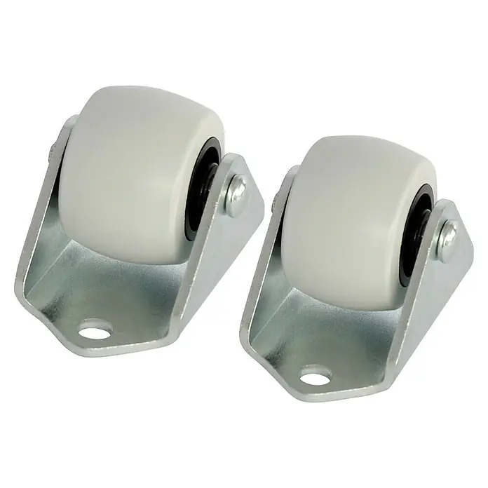 Biohort StyleBox Rollen-Set - Passend für die Stylebox 140/170/210, Metall - Zwei Möbelrollen mit grauen Rädern und silbernen Metallhalterungen. Ideal für den einfachen Transport von Möbeln und Geräten.