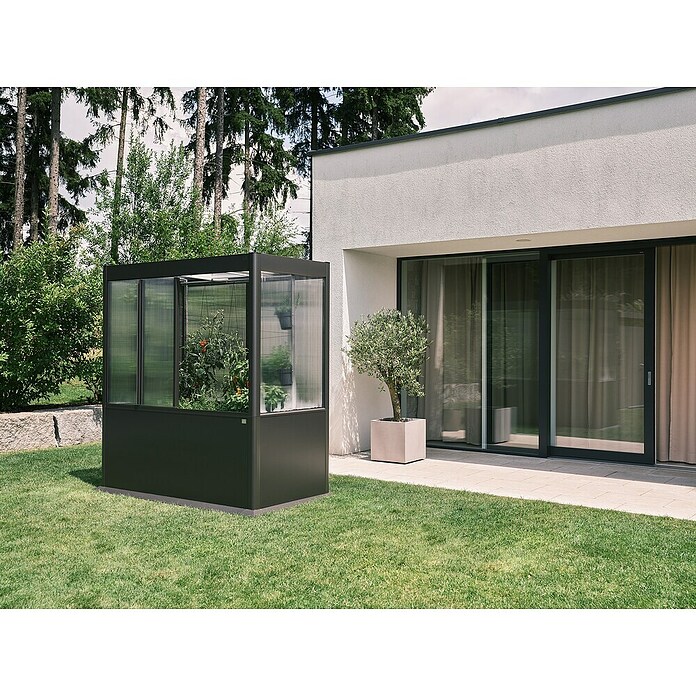 Biohort Florentina Gewächshaus (L x B x H: 104 x 201,6 x 213,4 cm, Dunkelgrau Metallic, Stahl) | BAUHAUS
