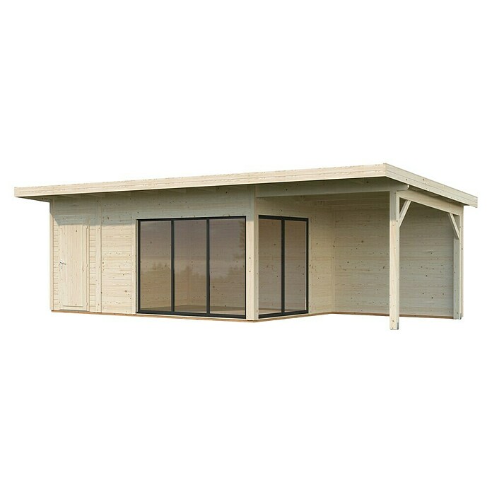 Palmako Caseta de jardín Andrea Slide Plus (Medidas ext. (An x Pr): 855 x 404 cm, Madera, Natural) | BAUHAUS