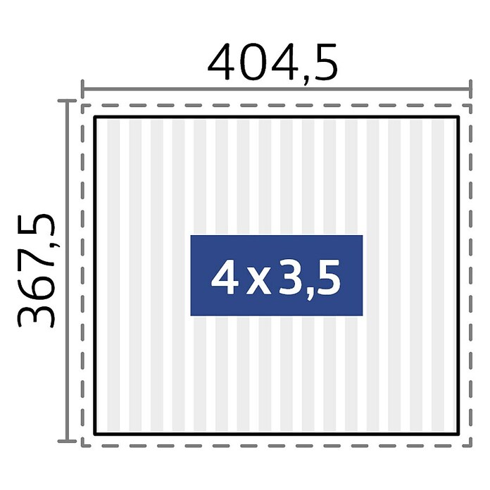 Biohort Lamellenpavillon Gr. 4 (B x T: 404,5 mm x 367,5 cm, Weiß - Silber Metallic, Material Gestell: Stahl) | BAUHAUS