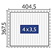 Biohort Lamellenpavillon Gr. 4 (B x T: 404,5 mm x 367,5 cm, Weiß - Silber Metallic, Material Gestell: Stahl) | BAUHAUS