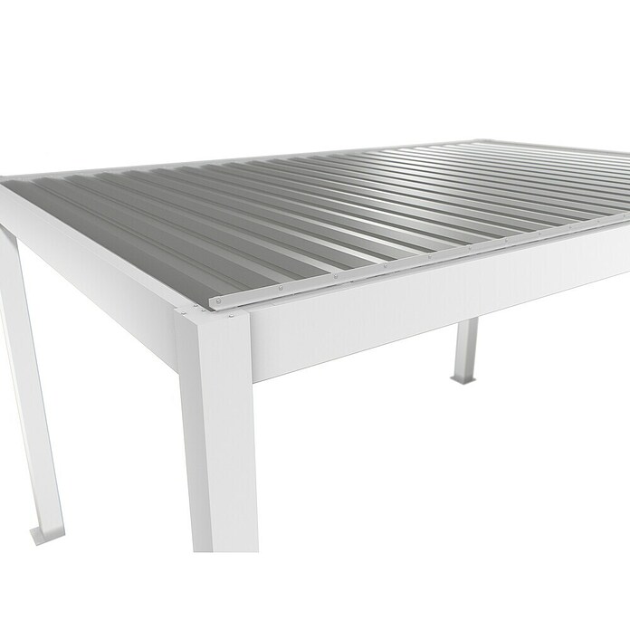 Biohort Lamellenpavillon Gr. 3,5 (B x T: 367,5 x 312 cm, Weiß - Silber Metallic, Material Gestell: Stahl) | BAUHAUS
