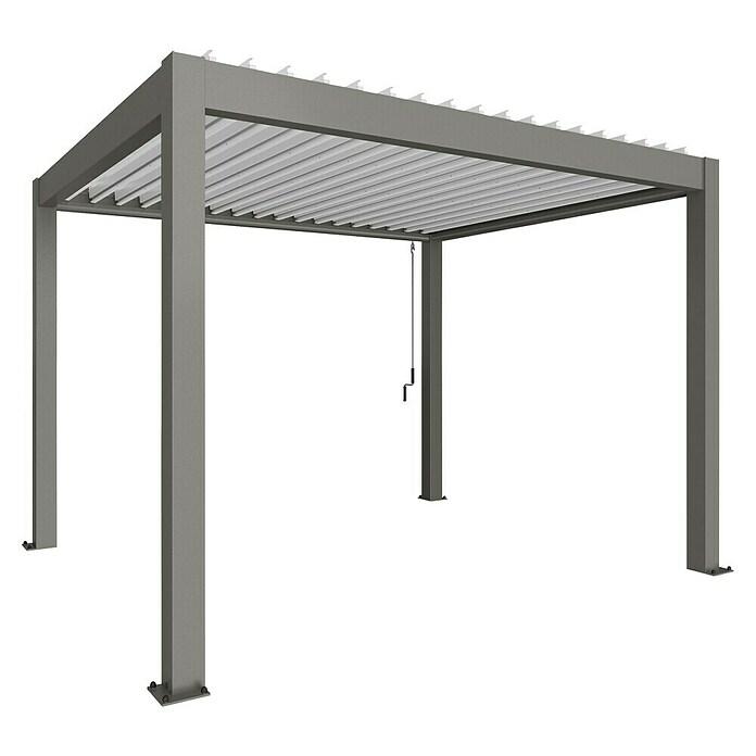 Biohort Lamellenpavillon Gr. 3,5 (B x T: 367,5 x 312 cm, Quarzgrau Metallic/Weiß, Material Gestell: Stahl) | BAUHAUS
