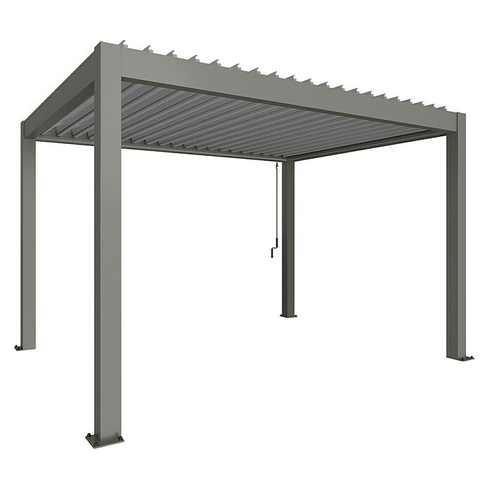 Biohort Pergola Lamellenpavillon Gr. 4 (B x T: 404,5 x 312 cm, Quarzgrau Metallic - Silber Metallic, Material Gestell: Stahl) | BAUHAUS