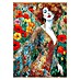 Cuadro de vidrio Mujer flores 