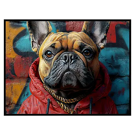 Cuadro de vidrio Bulldog Grafitti