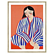 Cuadro Mujer rayas azul (Mujer rayas azul, An x Al: 30 x 40 cm, 1 pzs.) | BAUHAUS