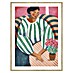 Cuadro Mujer rayas verdes 