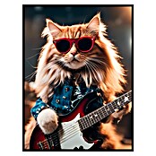 Cuadro de vidrio Gato con guitarra (Gato con guitarra, An x Al: 30 x 40 cm, 1 pzs.) | BAUHAUS