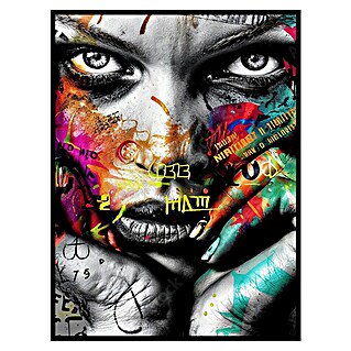 Cuadro de vidrio Rostro multicolor (Rostro multicolor, An x Al: 30 x 40 cm, 1 pzs.)