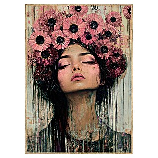 Cuadro de vidrio Flores rosas (Flores rosas, An x Al: 50 x 70 cm, 1 pzs.)