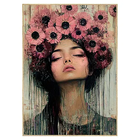 Cuadro de vidrio Flores rosas