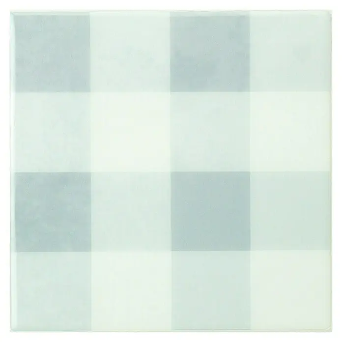 Smart Tiles Selbstklebemosaik Damier - 19,69 x 19,69 cm, Vichy, Matt - Quadratische Glasfliese mit hellem Karomuster, ideal für moderne Küchen- oder Badgestaltung. Strapazierfähig, stilvoll und leicht zu reinigen.