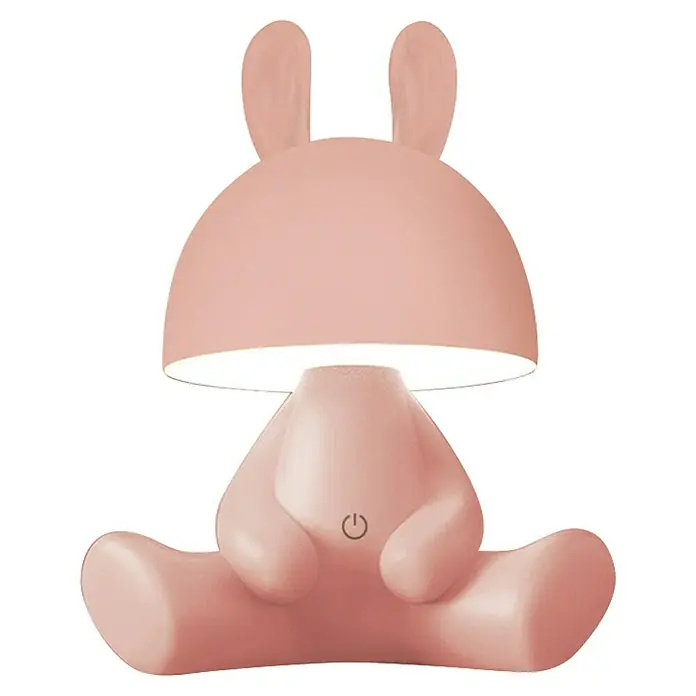 Idp Lampshades Lámpara de sobremesa LED Ferni - 3 W, L x An x Al: 17 x 17 x 28,5 cm, Rosa, Blanco cálido - Linda lámpara de conejito rosa que proporciona una luz suave. Ideal como luz de noche para habitaciones infantiles.