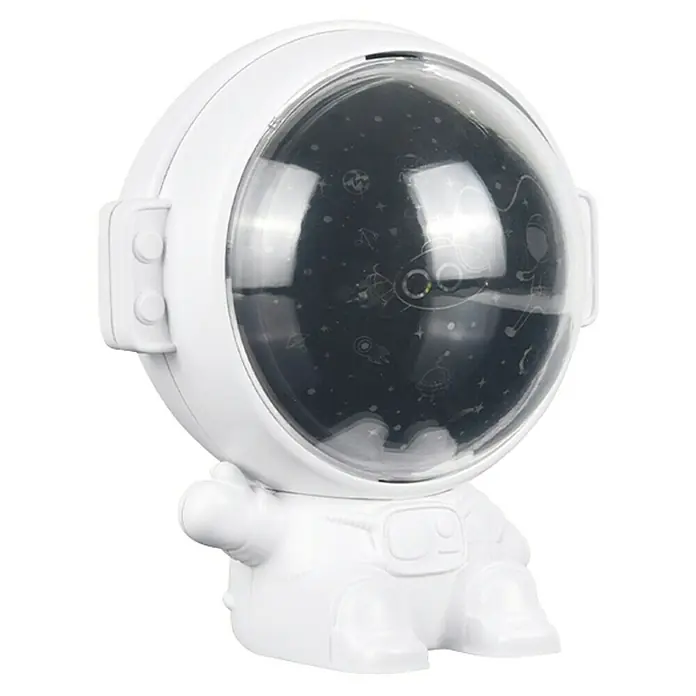 Idp Lampshades Lámpara de sobremesa LED Astronauta - 0,5 W, L x An x Al: 9,2 x 11 x 12,2 cm, Blanco, Blanco cálido - Proyector de luz de estrellas de astronauta para un ambiente de ensueño. Perfecto para habitaciones infantiles o como decoración ambiental.