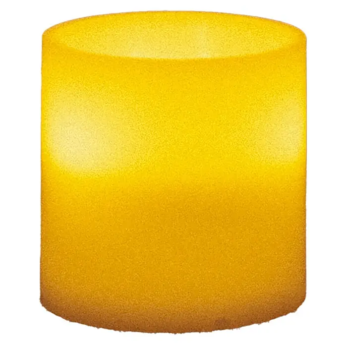 New Garden Lámpara de sobremesa LED redonda Vela Dolo - 0,18 W, Ø x Al: 15 x 15 cm, Blanco, Blanco cálido - Objeto cilíndrico amarillo.