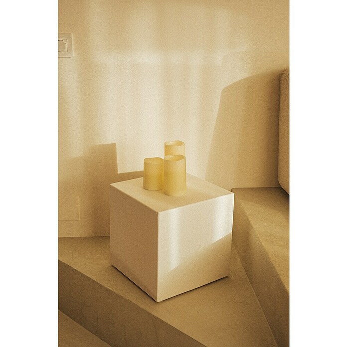 New Garden Lámpara de sobremesa LED redonda Vela Dolo (0,54 W, Ø x Al: 15 x 15 cm, Blanco, Blanco cálido, 3 ud.) | BAUHAUS