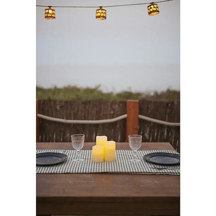 New Garden Lámpara de sobremesa LED redonda Vela Dolo - 0,54 W, Ø x Al: 15 x 15 cm, Blanco, Blanco cálido, 3 ud. - Romántica decoración de mesa con velas cálidas e iluminación suave para momentos inolvidables. Ambiente atmosférico para una cena.