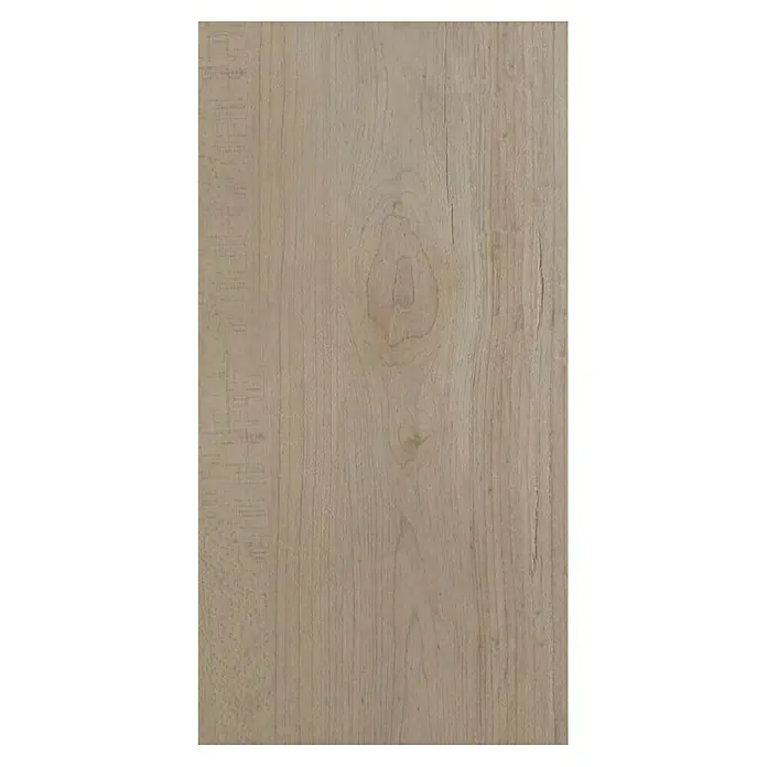Panel de pared SPC Tree Wall - Marrón, 1.250 x 600 mm - Primer plano de un panel de madera clara con una veta prominente y un nudo en el centro. La superficie de la madera se ve natural y cálida.
