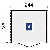 Biohort Gerätehaus Europa (Dunkelgrün, 2,28 x 2,44 x 2,03 m, Stahlblech)