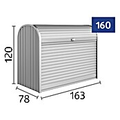 Biohort Garten-Aufbewahrungsbox StoreMax 160 (Silber Metallic, 163 x 78 x 120 cm, Stahlblech)