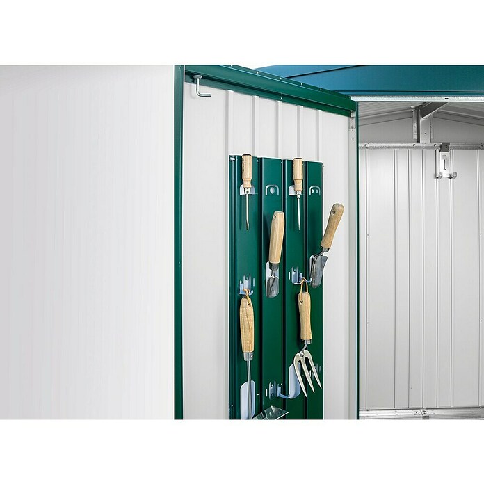 Biohort Gerätehaus Europa (Dunkelgrün, 3 x 2,44 x 2,03 m, Stahlblech)