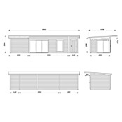 Palmako Caseta de jardín Andrea Slide Plus (Medidas ext. (An x Pr): 1.060 x 404 cm, Madera, Natural) | BAUHAUS