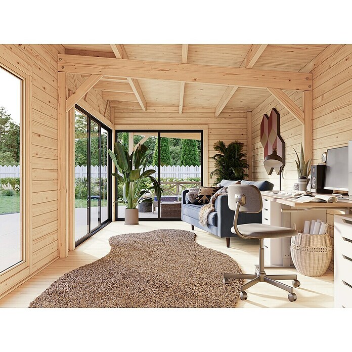 Palmako Caseta de jardín Andrea Slide Plus (Medidas ext. (An x Pr): 1.060 x 404 cm, Madera, Natural) | BAUHAUS
