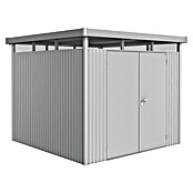 Biohort Gerätehaus HighLine (Silber Metallic, 2,75 x 2,75 x 2,22 m, Doppelflügeltür)