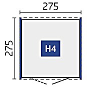 Biohort Gerätehaus HighLine H4 DT (Quarzgrau Metallic, 2,75 x 2,75 m, Doppeltür)