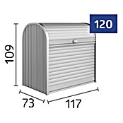 Biohort Garten-Aufbewahrungsbox StoreMax 120 (Silber Metallic, 117 x 73 x 109 cm, Stahlblech)