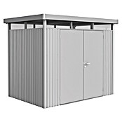 Biohort Gerätehaus HighLine (Silber Metallic, 1,95 x 2,75 x 2,22 m, Doppelflügeltür)