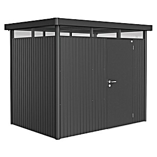 Biohort HighLine Gerätehaus H2 (Dunkelgrau Metallic, Einzeltür, Außenbreite inkl. Dachüberstand: 275 cm, Außentiefe inkl. Dachüberstand: 195 cm, Stahl)