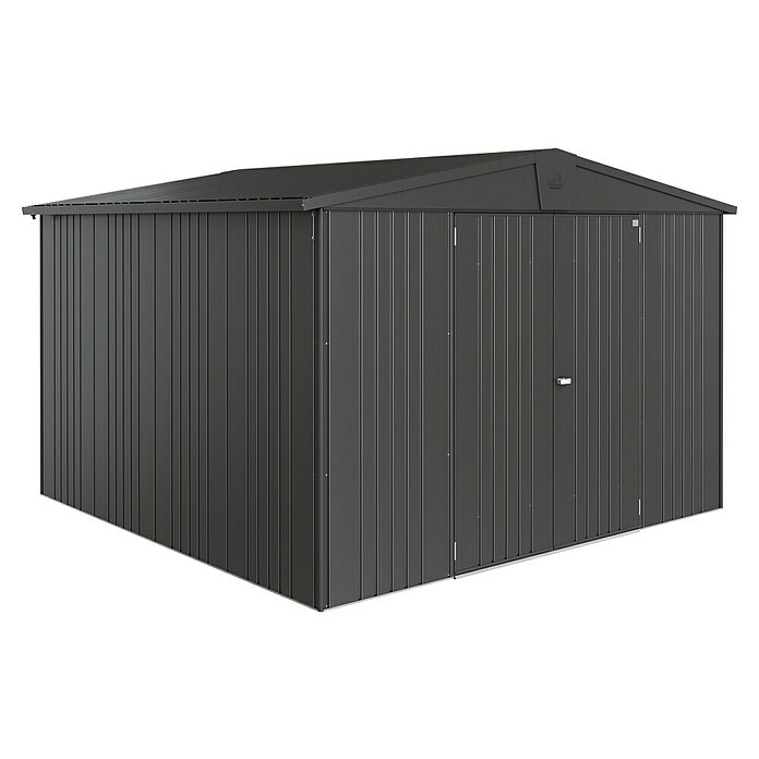 Biohort Gerätehaus Europa (Dunkelgrau Metallic, 3 x 3,16 x 2,09 m, Stahlblech)