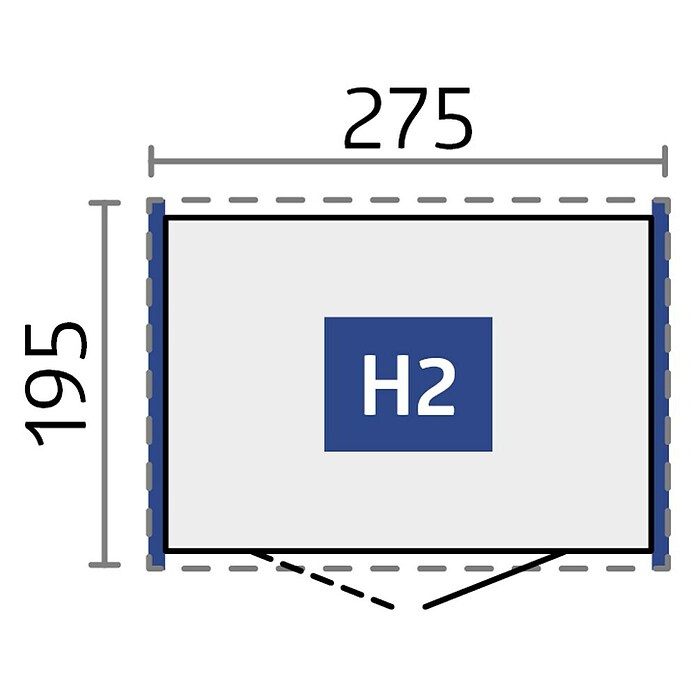 Biohort Gerätehaus HighLine (Dunkelgrau Metallic, 1,95 x 2,75 x 2,22 m, Doppelflügeltür)